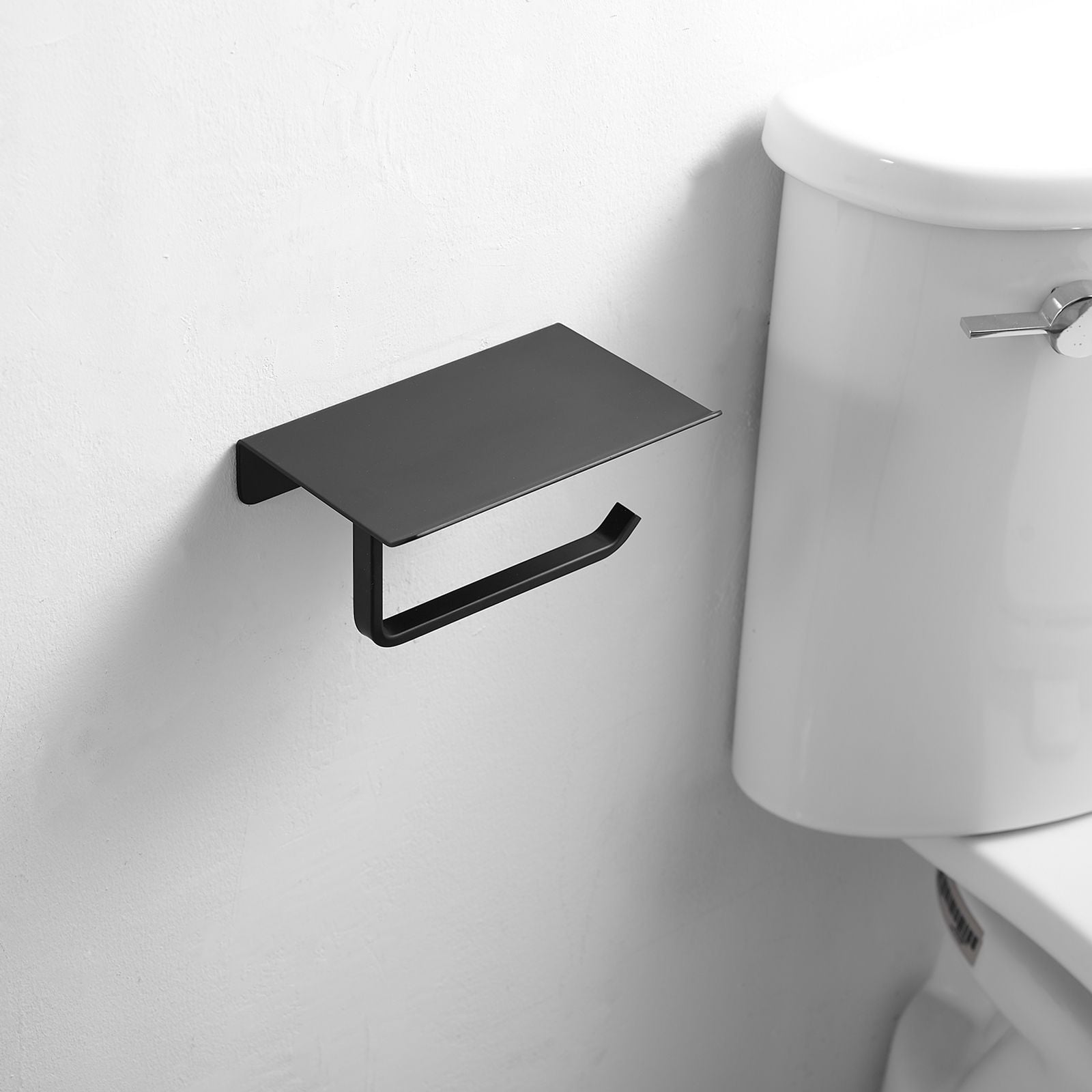 Brushed Nickel Toilet Paper Holder with Shelf – Wall Mount Stainless Steel