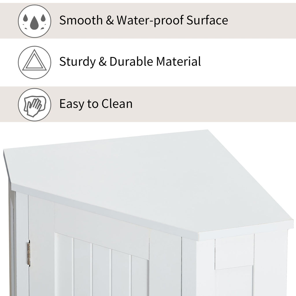 Triangle Corner Storage Cabinet with Adjustable Shelves for Bathroom and More