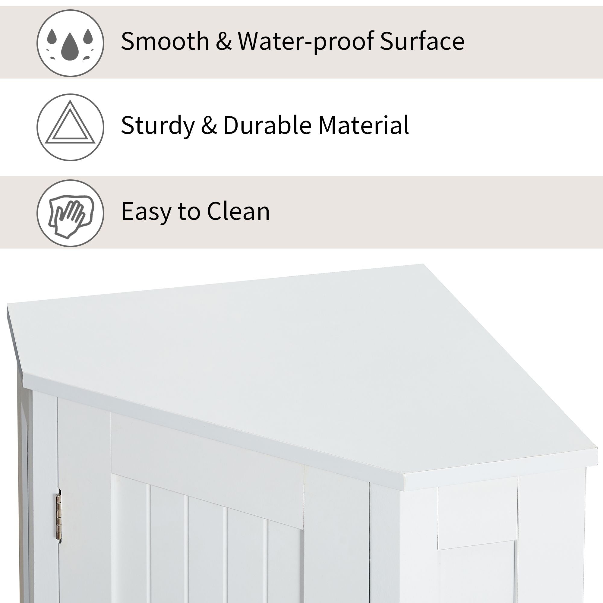 Triangle Corner Storage Cabinet with Adjustable Shelves for Bathroom and More