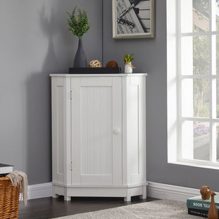 Triangle Corner Storage Cabinet with Adjustable Shelves for Bathroom and More
