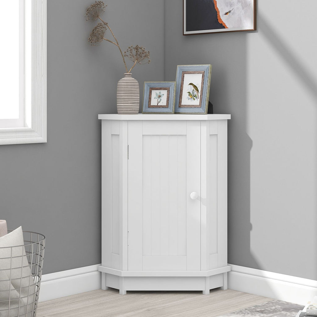 Triangle Corner Storage Cabinet with Adjustable Shelves for Bathroom and More