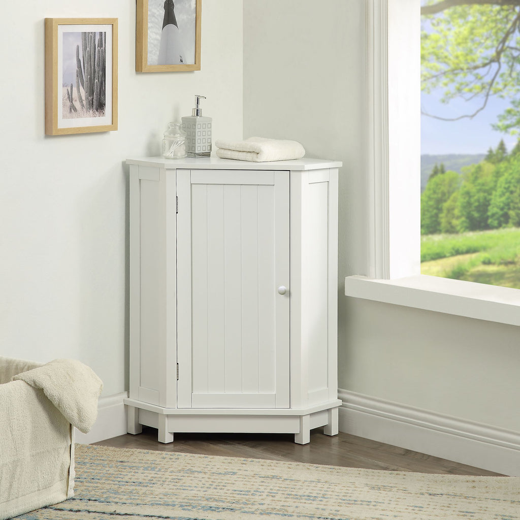 Triangle Corner Storage Cabinet with Adjustable Shelves for Bathroom and More