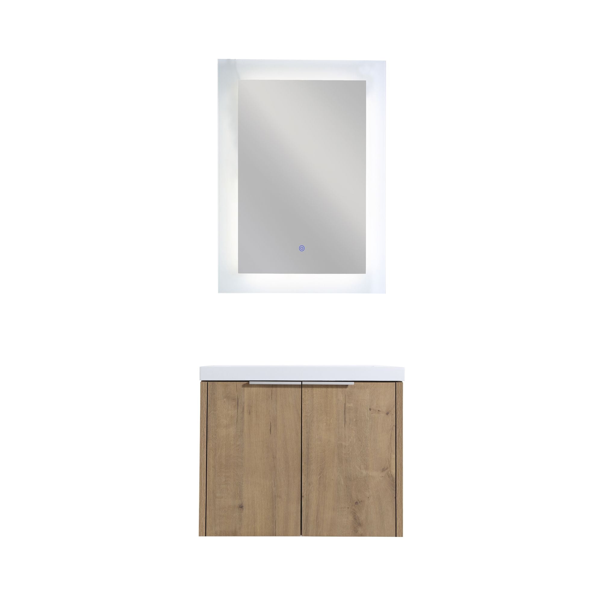 Modern Floating Bathroom Cabinet with Soft-Close Doors and Gel Basin