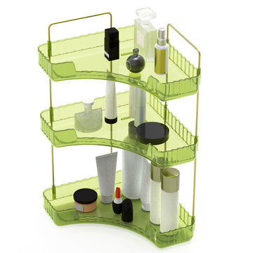 Bathroom Countertop Organizer 3 Tier Corner Makeup Storage Shelf Vanity Cosmetic Perfume