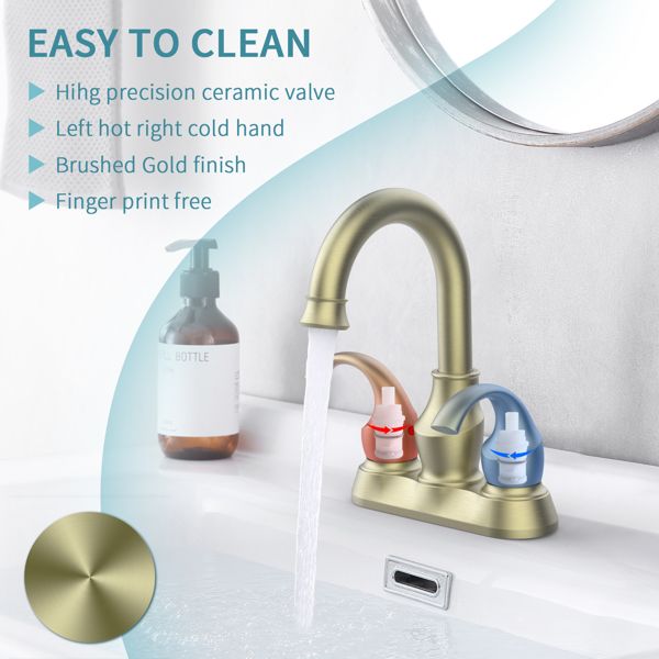 Crescent Moon Two-Handle Bathroom Faucet