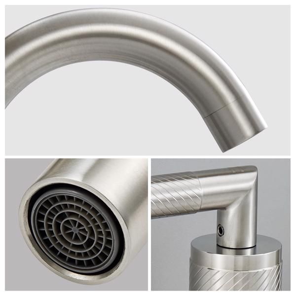 Brushed Nickel Two-Handle Widespread Bathroom Faucet