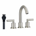 Brushed Nickel Two-Handle Widespread Bathroom Faucet