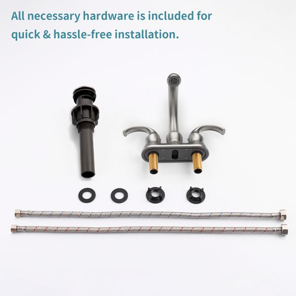 Swan-Style Brushed Nickel Two-Handle Bathroom Faucet