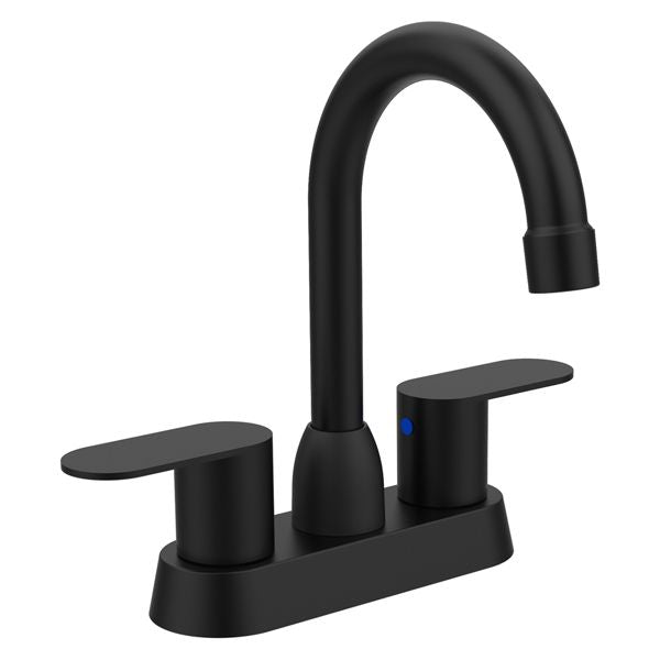 Matte Black Dual-Handle Bathroom Sink Faucet