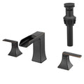 Oil Rubbed Bronze 8- Widespread Bathroom Faucet with Pop-Up Drain