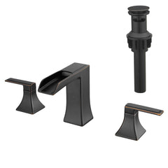 Oil Rubbed Bronze 8- Widespread Bathroom Faucet with Pop-Up Drain