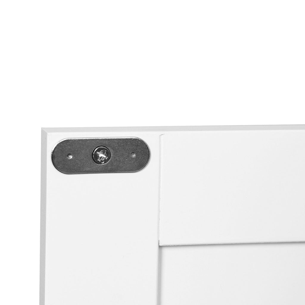 White Bathroom Floor Storage Cabinet with Double Door & Adjustable Shelf