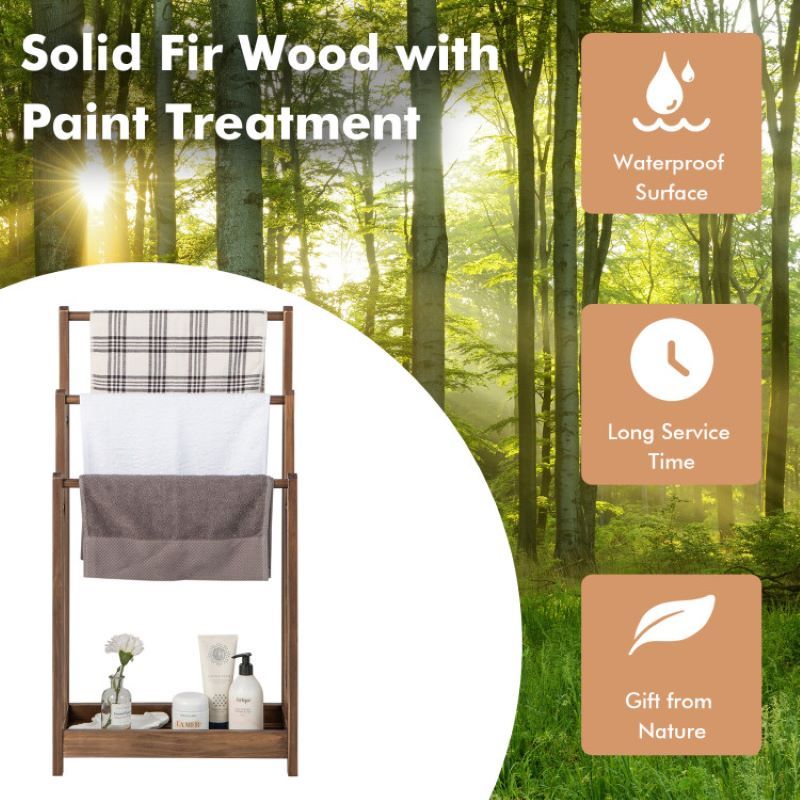 Bathroom Freestanding Towel Rack with Storage Shelf - Space-Saving and Practical Gift