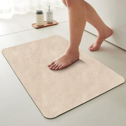 Thin Quick-Dry Beige Bathroom Mat