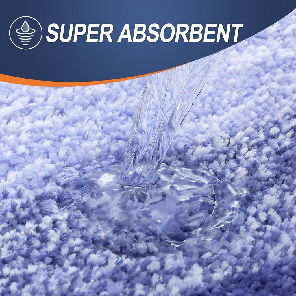 Blue-Violet Plush Shaggy Bathroom Rug Set