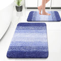 Blue-Violet Plush Shaggy Bathroom Rug Set