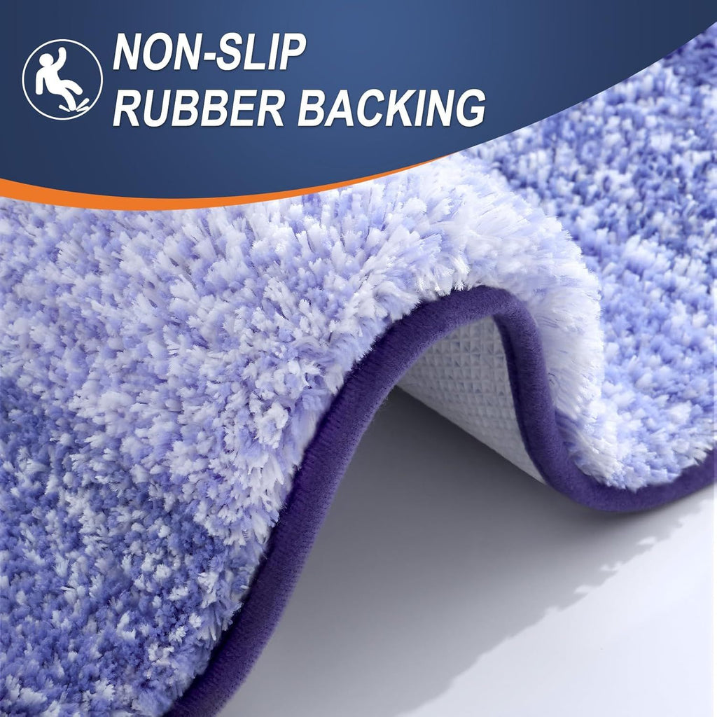 Blue-Violet Plush Shaggy Bathroom Rug Set