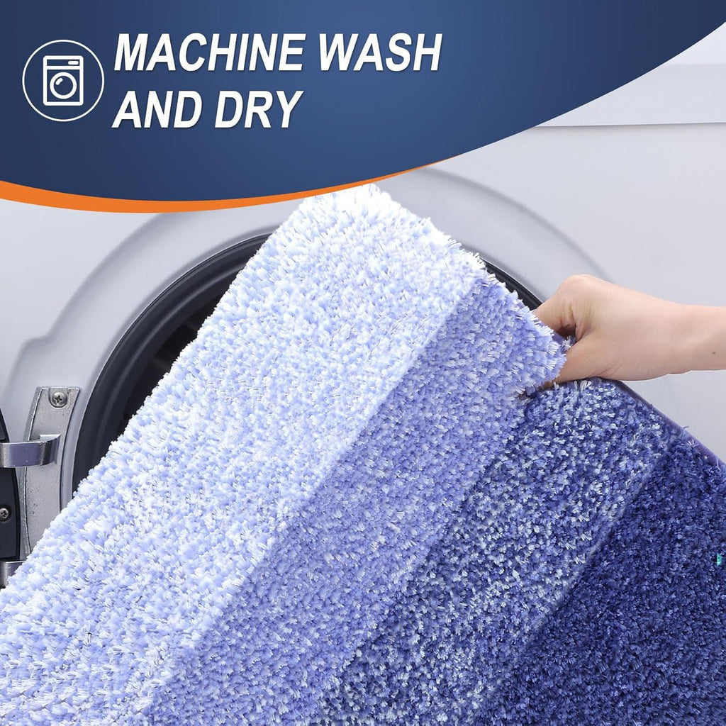 Blue-Violet Plush Shaggy Bathroom Rug Set