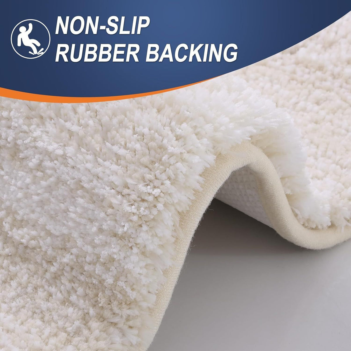 Plush Two-Piece Light Beige Bath Rug Set