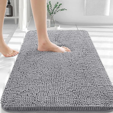 Soft Absorbent Gray Bathroom Rug