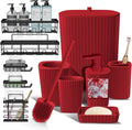 11-Piece Christmas Bathroom Accessories Set with Adhesive Shower Caddy and More