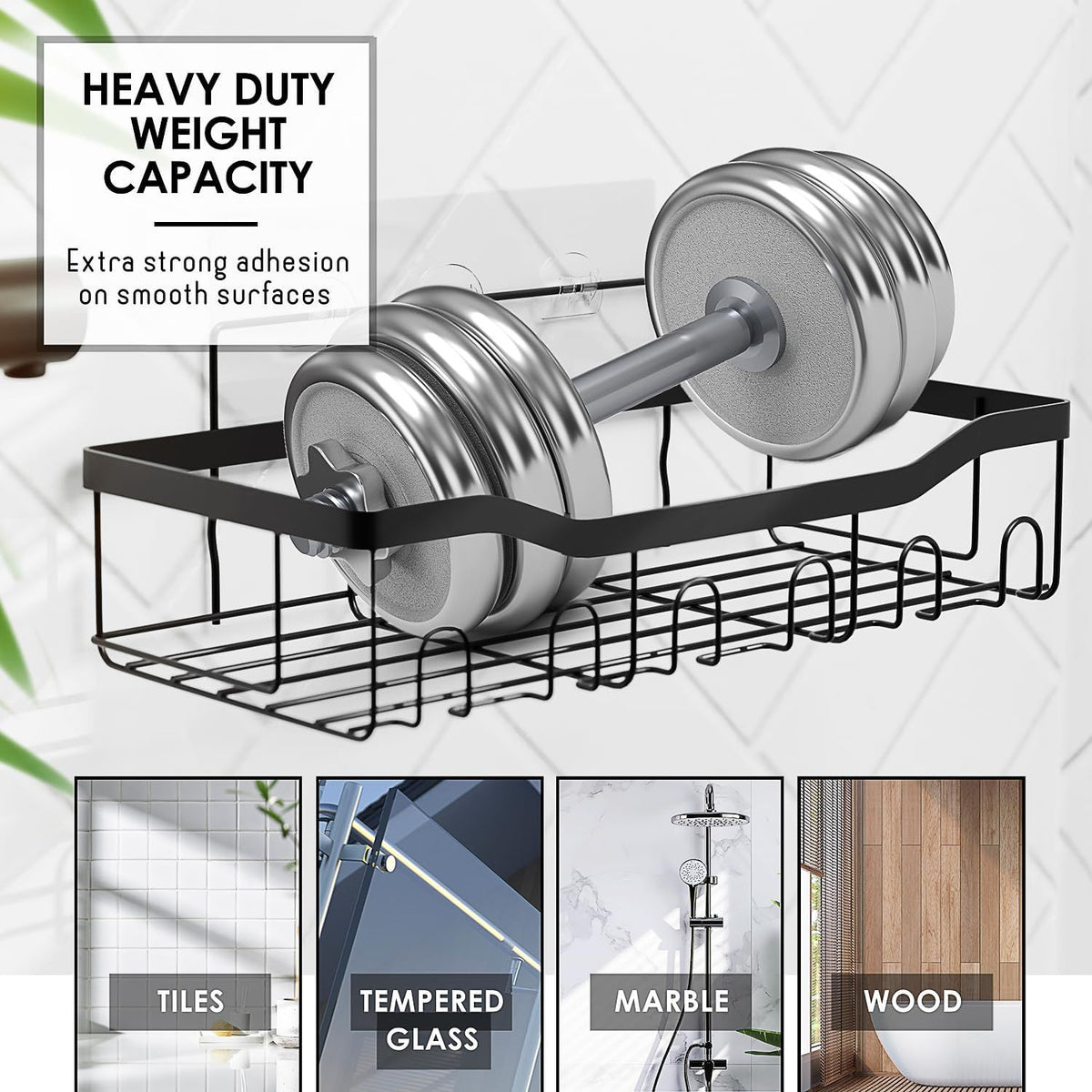 11-Piece Christmas Bathroom Accessories Set with Adhesive Shower Caddy and More