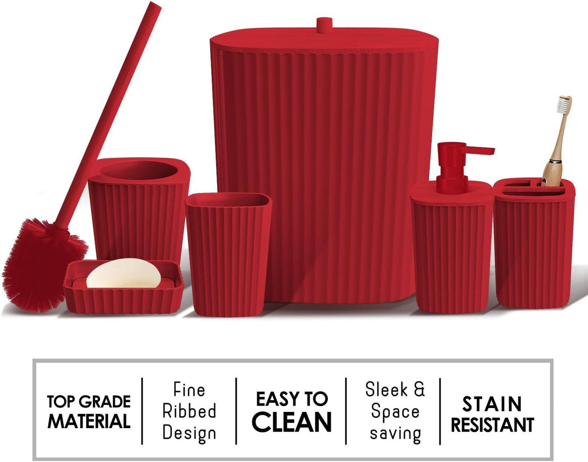 Christmas Bathroom Accessories Set – 14 Piece Complete Bathroom Decor Kit with Rugs and Caddy