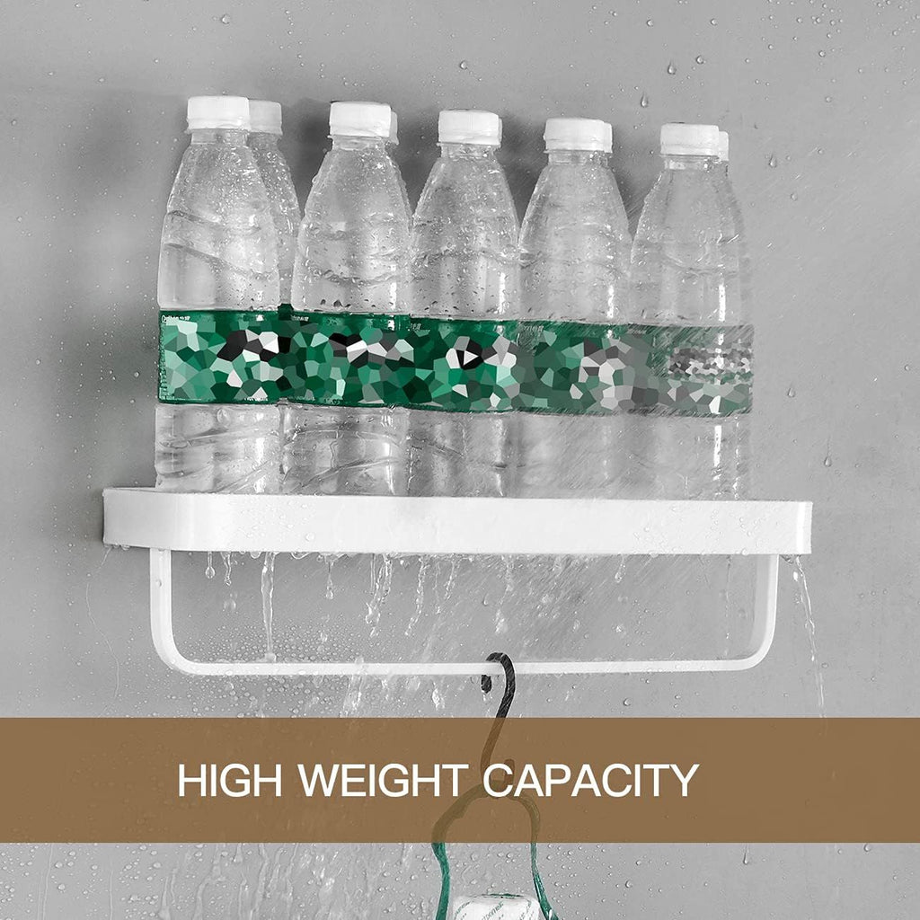 2-Tier Glass Bathroom Shelf with Towel Bar – Modern Floating Organizer