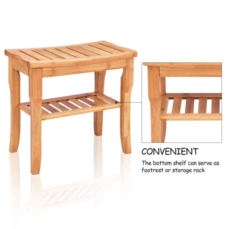 Versatile Shower Stool with Built-In Storage Shelf