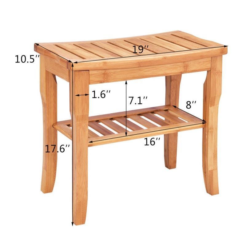 Versatile Shower Stool with Built-In Storage Shelf