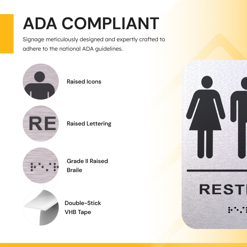 Modern Accessible Restroom Signs for Businesses