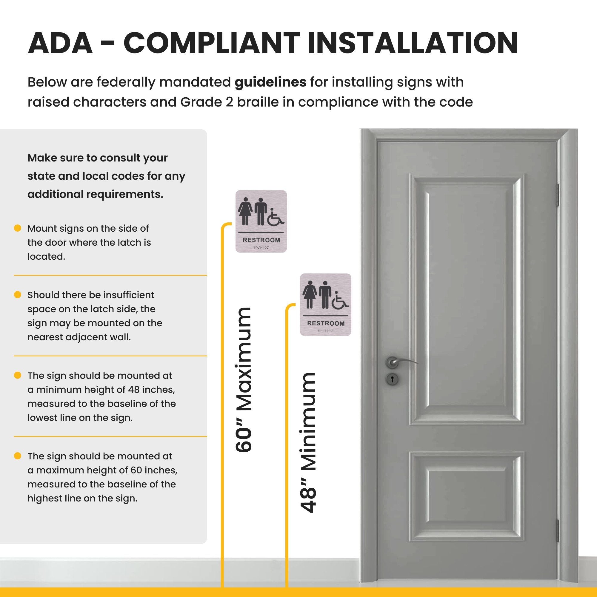 Modern Accessible Restroom Signs for Businesses