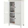 Bathroom Storage Cabinet, Modern Bathroom Floor Cabinet with 4 Doors and 2 Adjustable