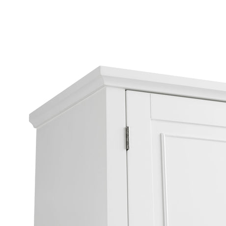 White Bathroom Storage Cabinet with Doors, Drawer and Adjustable Shelf