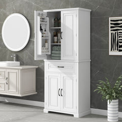 Tall Storage Cabinet with Doors, Drawer, and Adjustable Shelf
