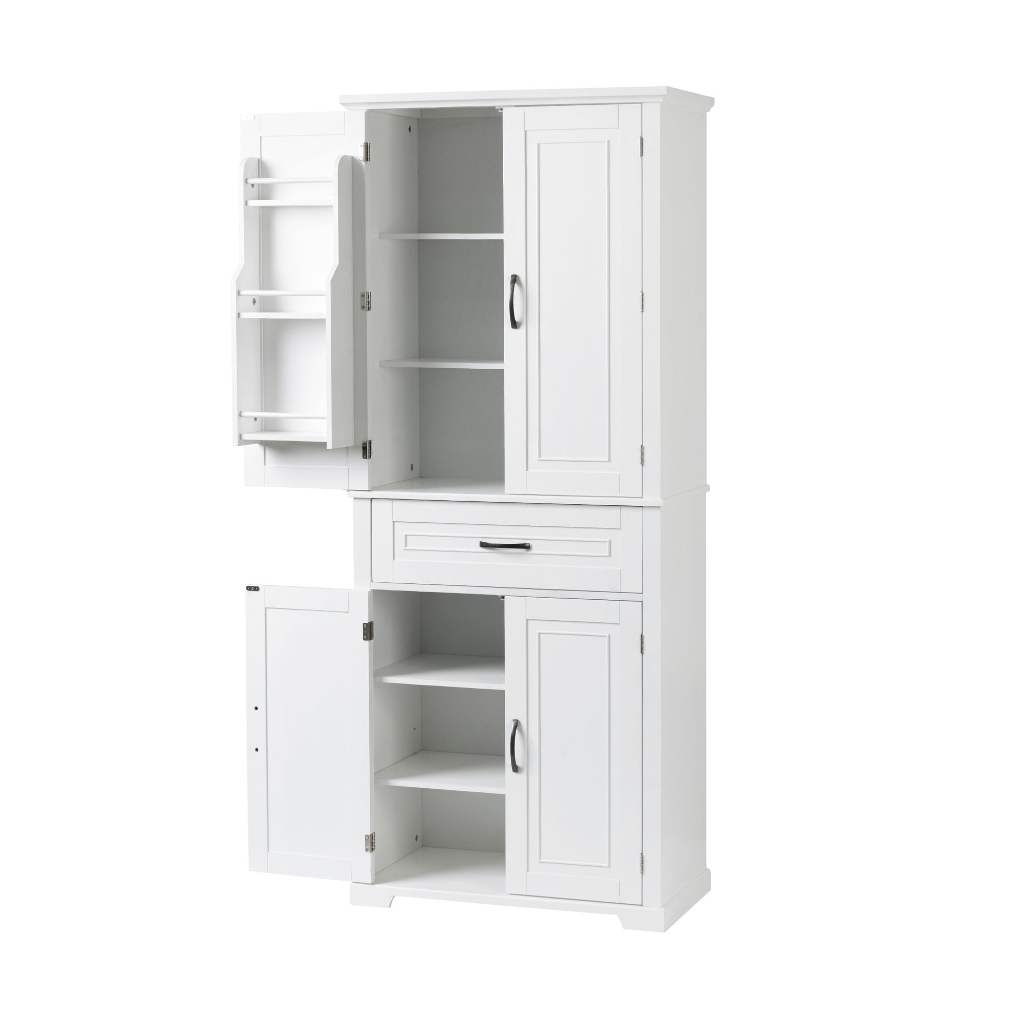Tall Storage Cabinet with Doors, Drawer, and Adjustable Shelf