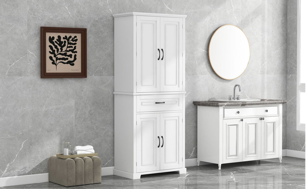 Tall Storage Cabinet with Doors, Drawer, and Adjustable Shelf
