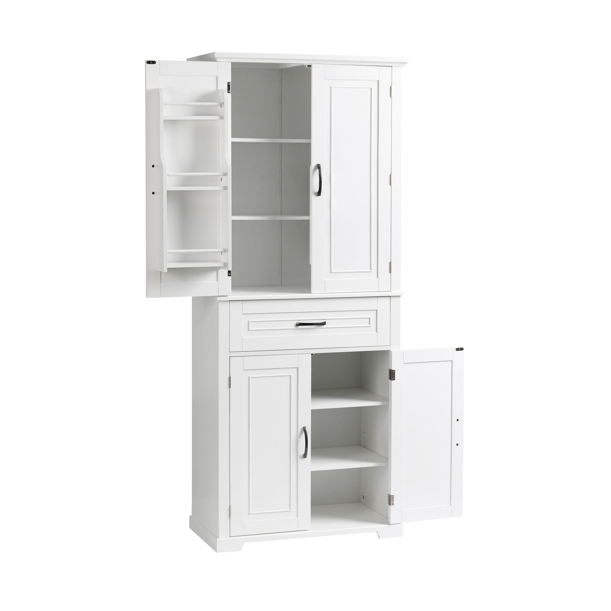 Tall Storage Cabinet with Doors, Drawer, and Adjustable Shelf