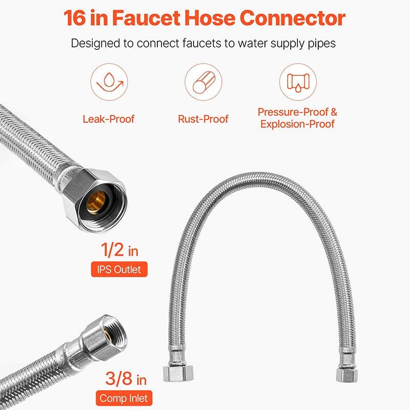 Leak-Free Faucet Supply Line Connector with Lead-Free TPV & Brass