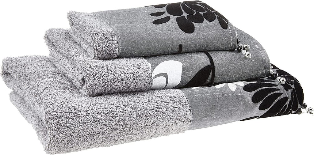 Modern Gray Bathroom Towel Set with Three Coordinated Pieces