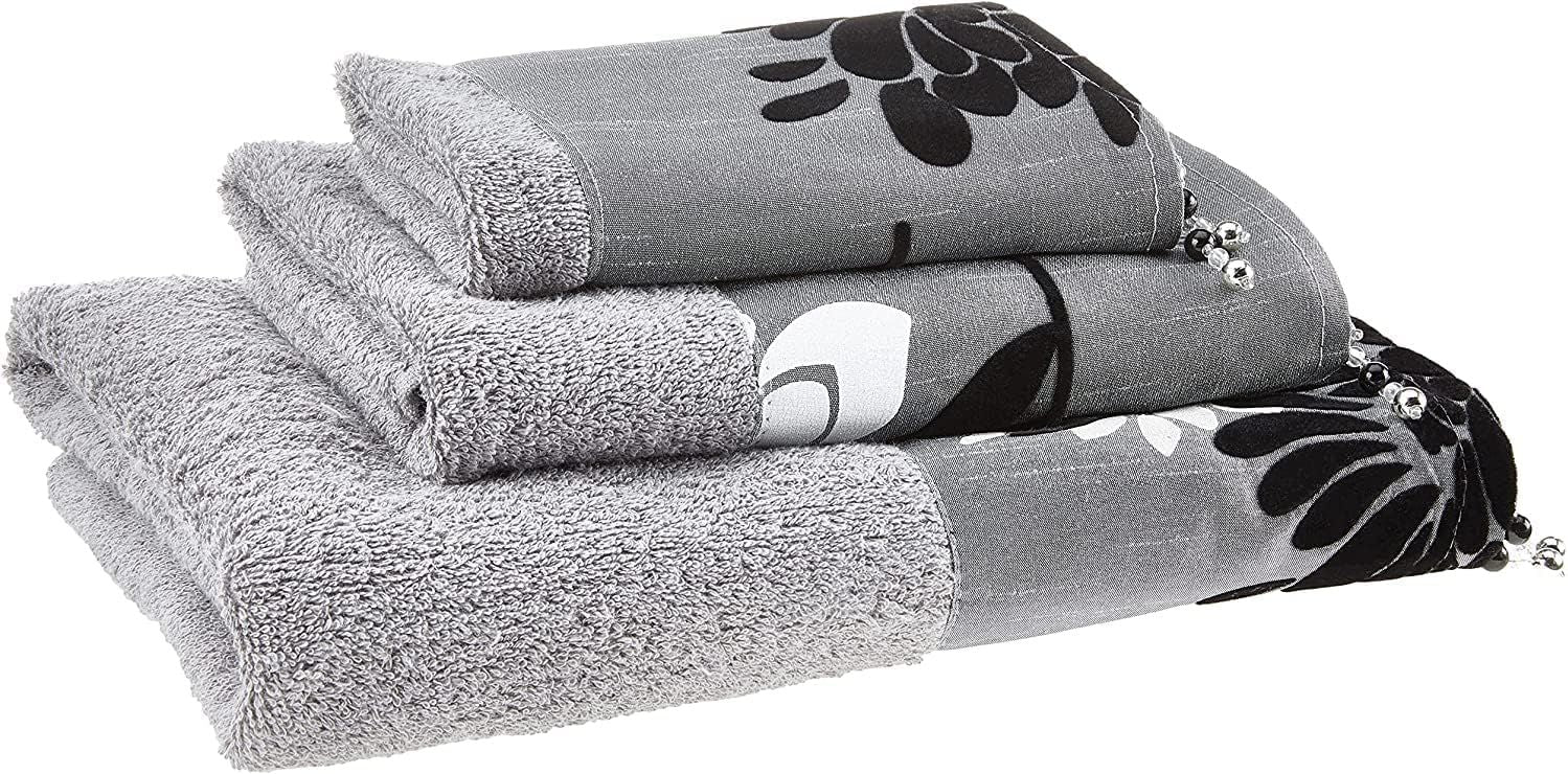 Modern Gray Bathroom Towel Set with Three Coordinated Pieces