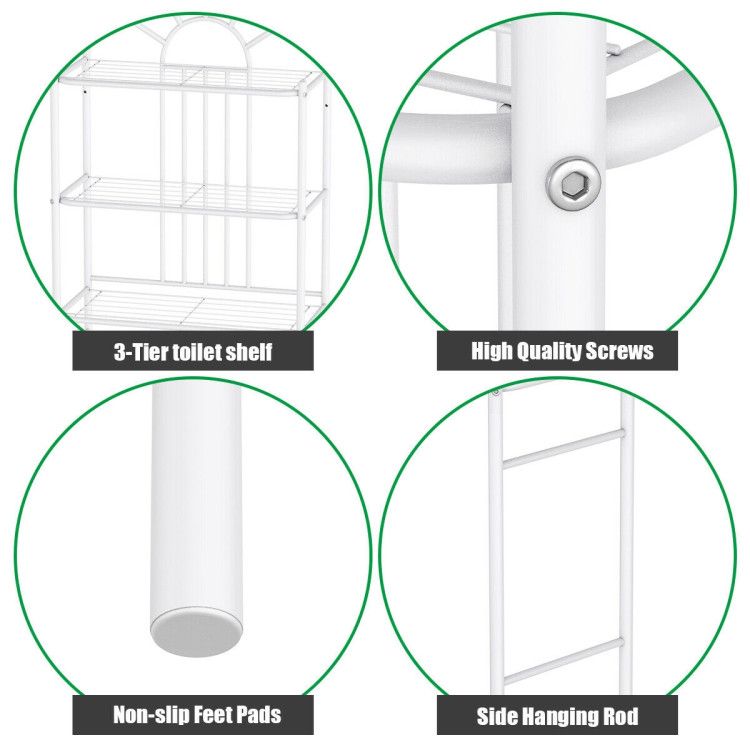 Three-Shelf Bathroom Towel Storage Rack
