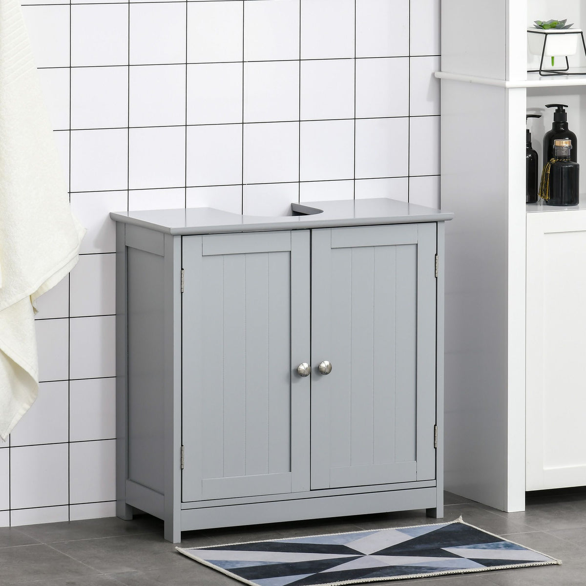 Bathroom Vanities, Bathroom Sink Cabinets with U-Shape Cut-Out and Adjustable Internal