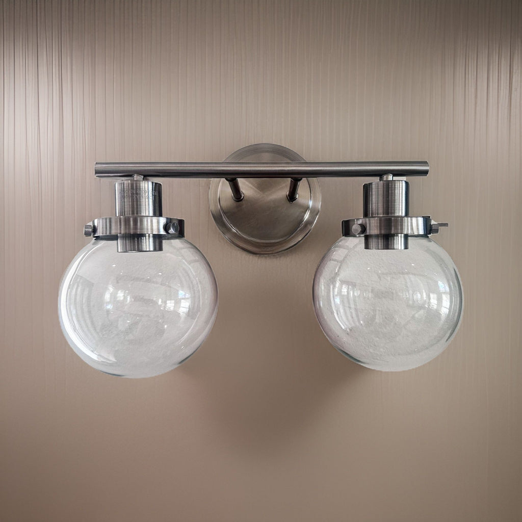 Two-Light Vanity Sconce with Clear Glass Shades
