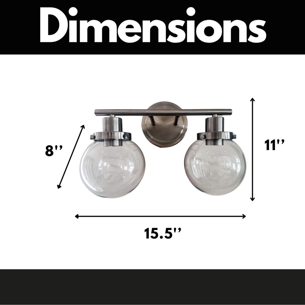 Two-Light Vanity Sconce with Clear Glass Shades