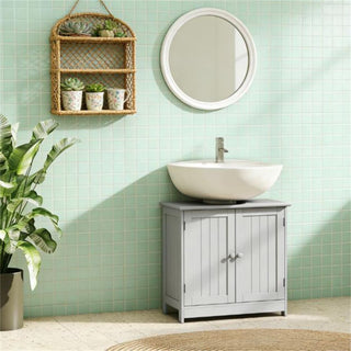 Under Sink Bathroom Vanity with Adjustable Shelf - Light Gray
