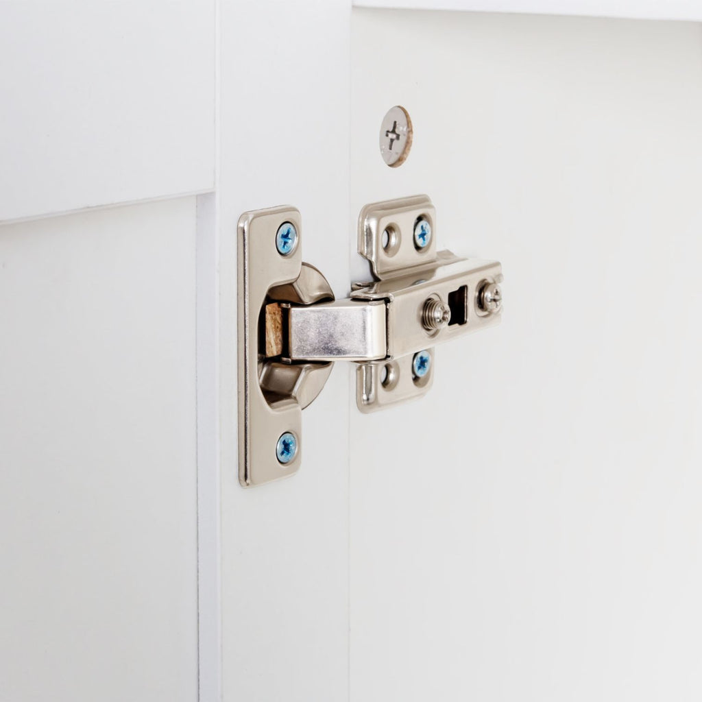 White Bathroom Wall Cabinet with Adjustable Shelf, Towel Bar and 5 Hooks