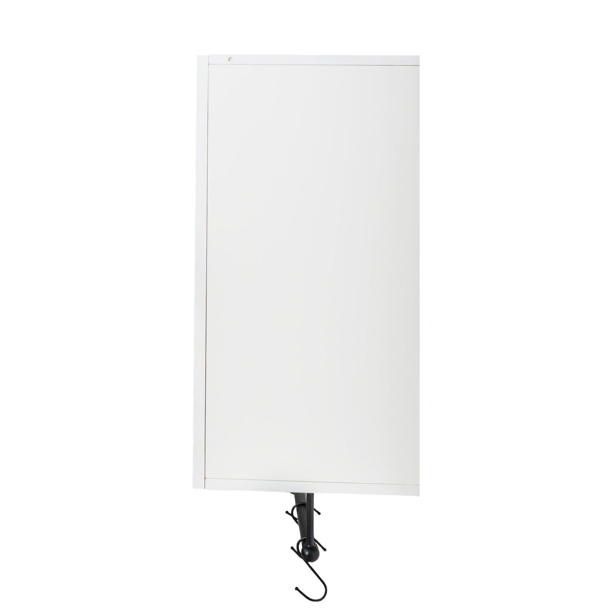 White Bathroom Wall Cabinet with Adjustable Shelf, Towel Bar and 5 Hooks