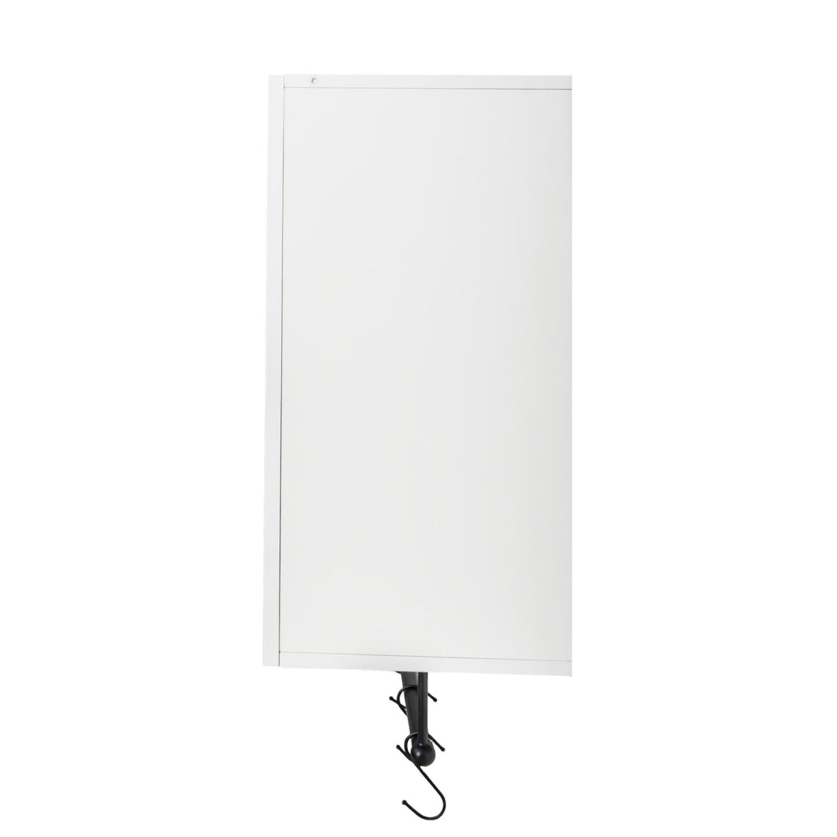 White Bathroom Wall Cabinet with Adjustable Shelf, Towel Bar and 5 Hooks