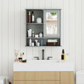 Bathroom Wall Mount Mirror Cabinet with Shelves – Organize Your Essentials - Gray
